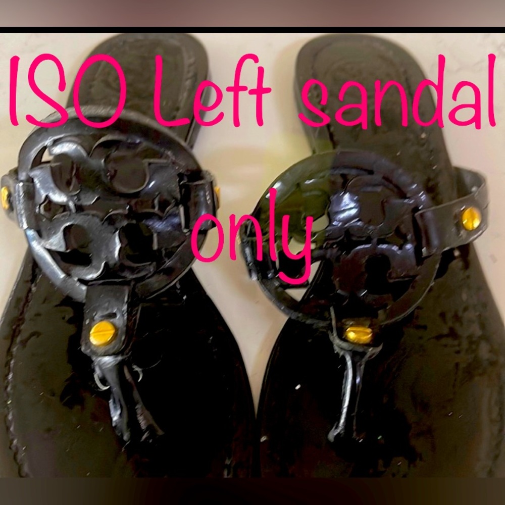 ISO LEFT Tory Burch Miller Sandal in black patent leather 🖤